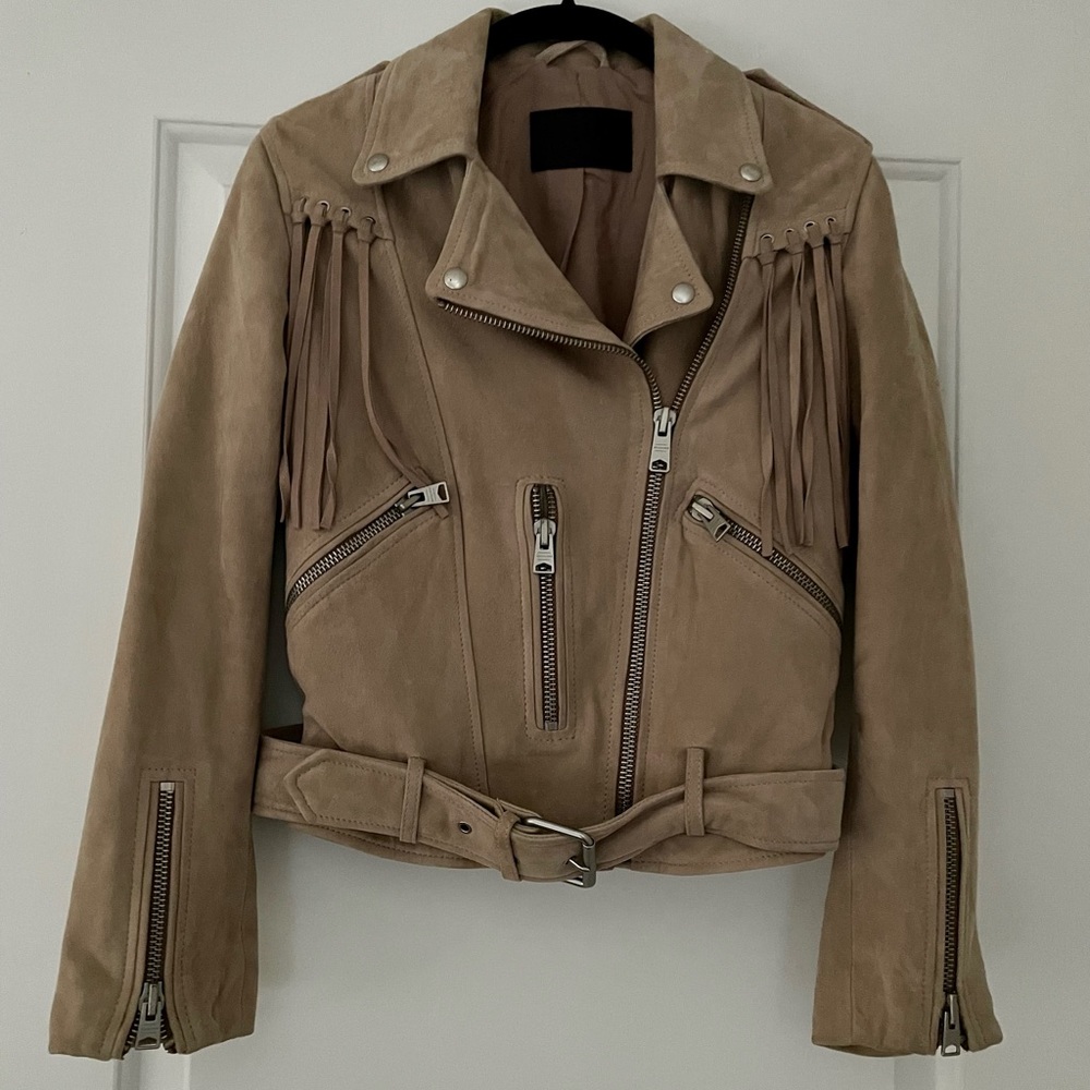 Tassel Balfern Suede Biker Jacket size 4